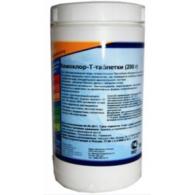 Химия для бассейнов – Кемохлор Т- таблетки (200 гр) (Пермахлор) 1 кг